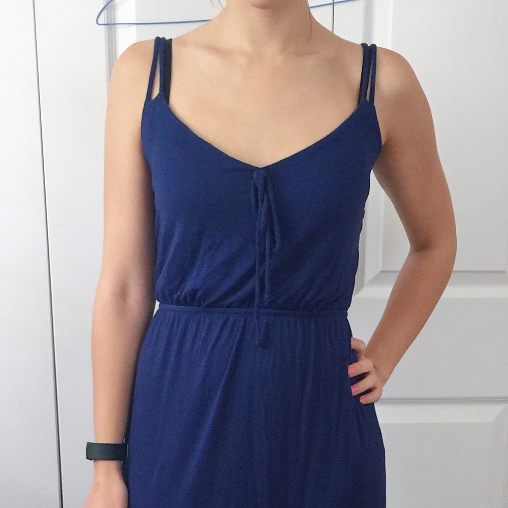 Navy blue maxi dress casual - Picture 5 of 6